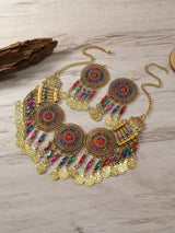 Gypsy Bohemia Chic Metal Coin Crystal Tassel Jewelry Sets