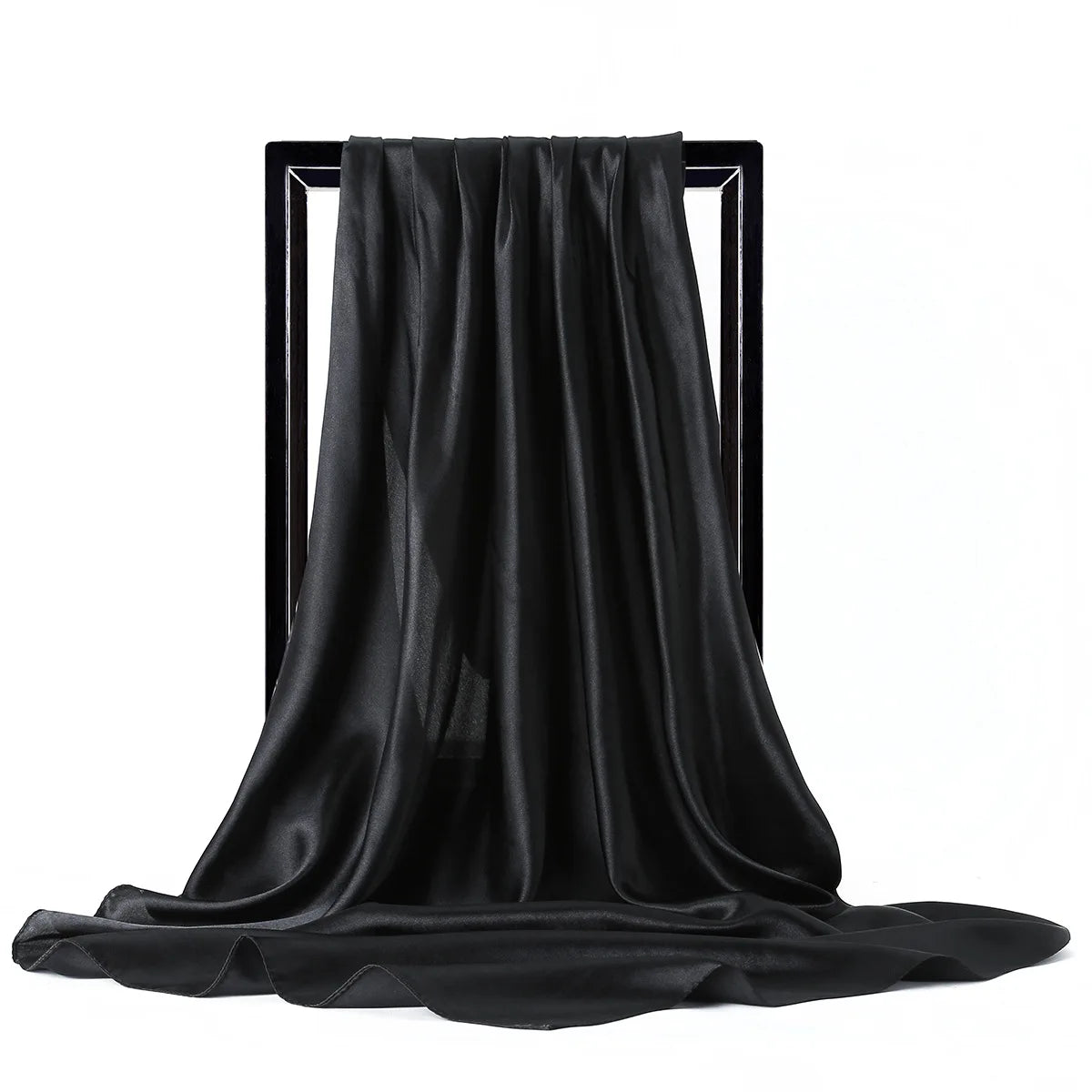 Satin Solid Color Foulard 90*90cm Silk Scarf Hijab