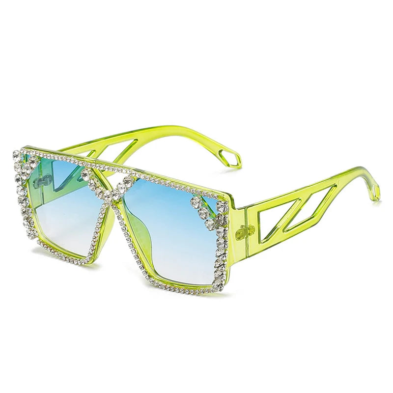 Vintage Rhinestone Square Sunglasses