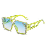 Vintage Rhinestone Square Sunglasses