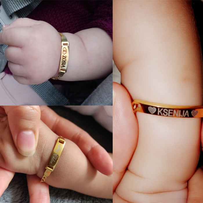 Little Baby Engraved Anti-Allergy Stainless Steel Bracelet