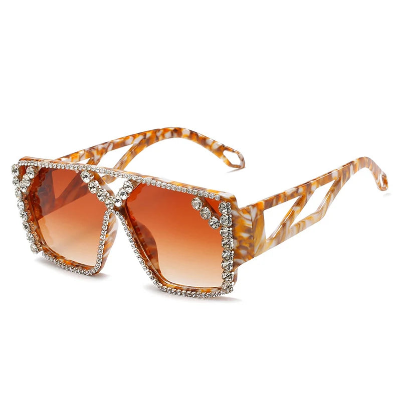 Vintage Rhinestone Square Sunglasses