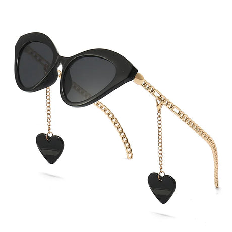 Vintage Chain Heart Cat Eye Sunglasses
