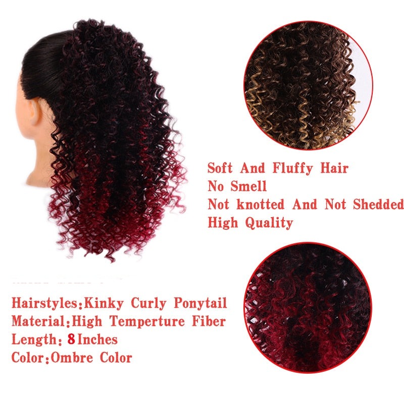 Afro Puff Kinky Curly Ponytail Hair Extension