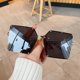 Metal Oversized Square Sunglasses