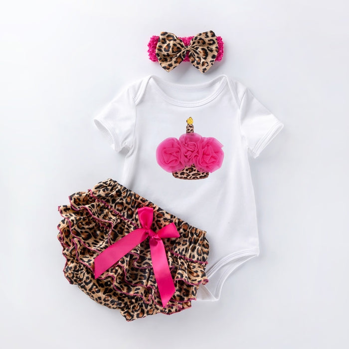 Baby Girl Leopard Bodysuit Set