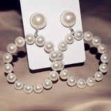 Pearls Circle Dangle Earrings