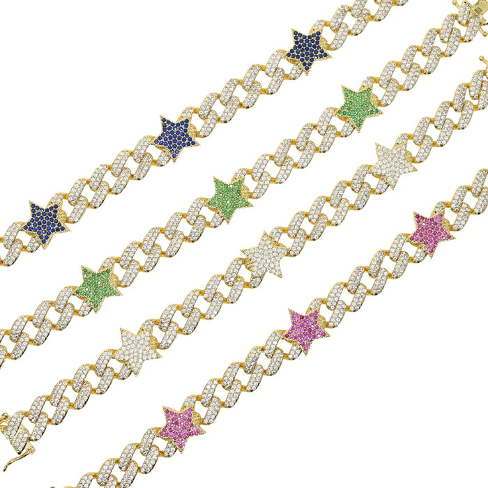 Cubic Zirconia Link Chain Bracelet