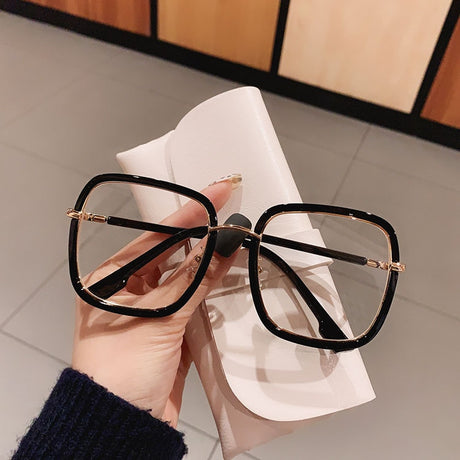 Elegant Clear Oversized Square Eyeglasses