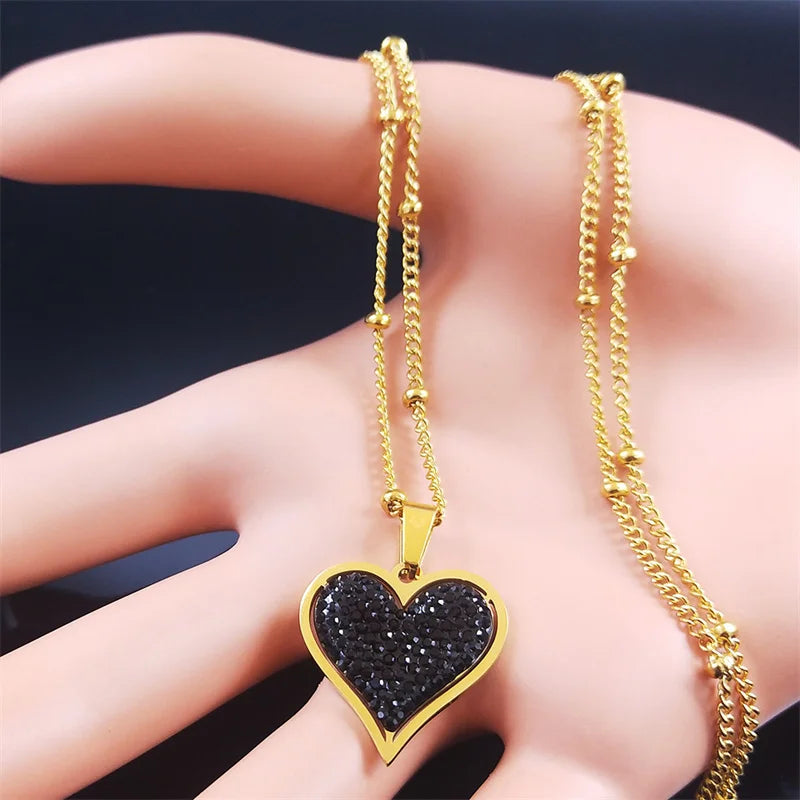 Elegant Crystal Heart Necklace