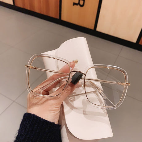 Elegant Clear Oversized Square Eyeglasses