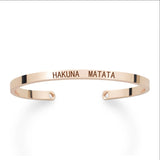 "Hakuna Matata" Engraved Bangle Metal Cuff Bracelet
