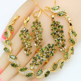 Green Peridot Necklace Set