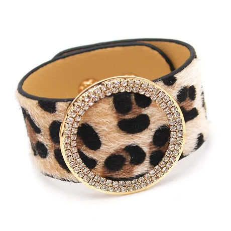 Leopard Wrap Leather Bracelet
