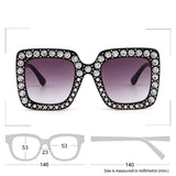 Oversized Rhinestone Square Sunglasses