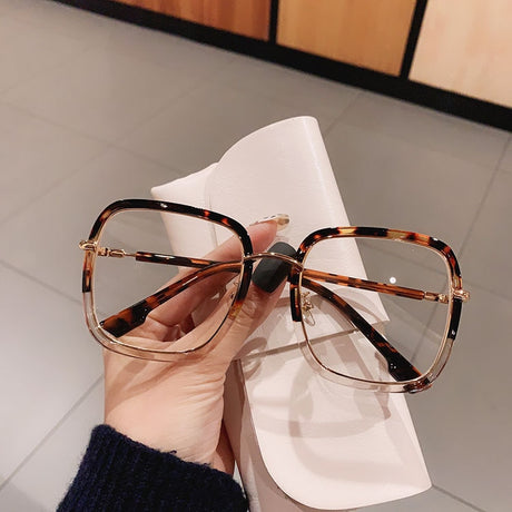 Elegant Clear Oversized Square Eyeglasses