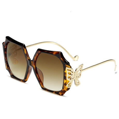 Butterfly Leg Oversize Square Sunglasses