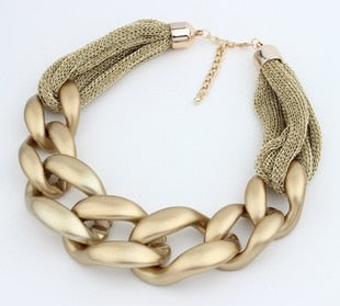 Geometric Chain Choker Bib Necklace