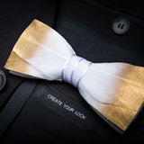 White Yellow Exquisite Handmade Fashion Feather Bowtie
