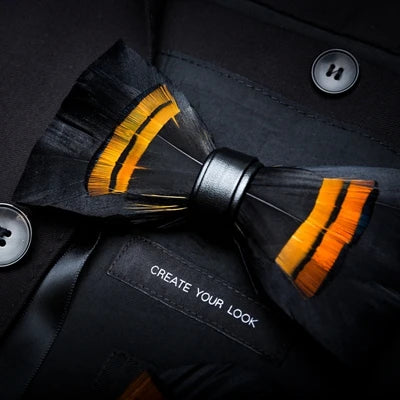 Black Exquisite Handmade Fashion Feather Bowtie