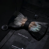 Black Exquisite Handmade Fashion Feather Bowtie
