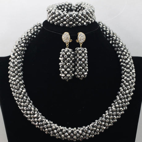 Crystal Beads African Necklace Set