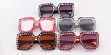 Oversized Rhinestone Square Sunglasses