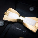 Gold Exquisite Handmade Fashion Feather Bowtie