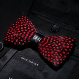 Red Exquisite Handmade Fashion Feather Bowtie
