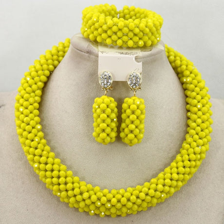 Crystal Beads African Necklace Set