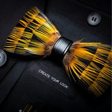 Black Gold Exquisite Handmade Fashion Feather Bowtie