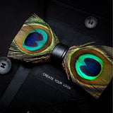 Green Exquisite Handmade Fashion Feather Bowtie