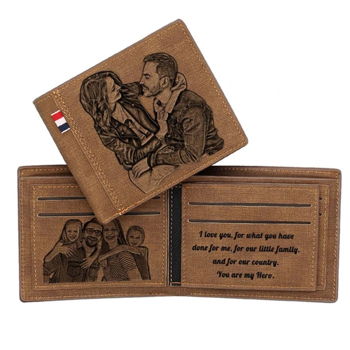 Picture Engraving PU Leather Wallet