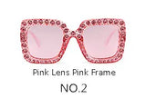 Oversized Rhinestone Square Sunglasses