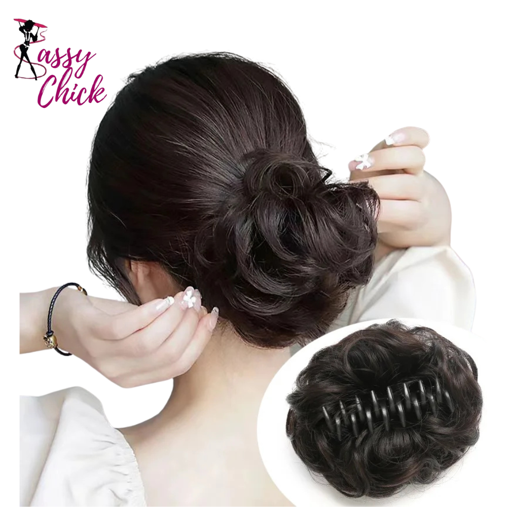 Hair Bun Grab Clip Sassy Chick Logo