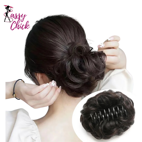 Hair Bun Grab Clip Sassy Chick Logo