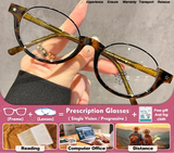 Half-Frame Women Round Myopia Prescription Glasses 