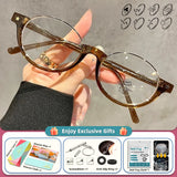 Half-Frame Women Round Myopia Prescription Glasses