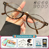 Half-Frame Women Round Myopia Prescription Glasses