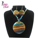 Hand-Woven Round Retro Geometric Pattern Shell Jewelry Sassy Chick Logo