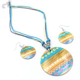Hand-Woven Round Retro Geometric Pattern Shell Jewelry