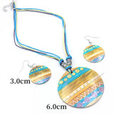 Size of Hand-Woven Round Retro Geometric Pattern Shell Jewelry