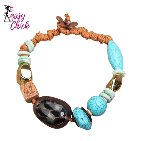 Handmade Bohemian Statement Beads Necklace Sassy Chick Logo