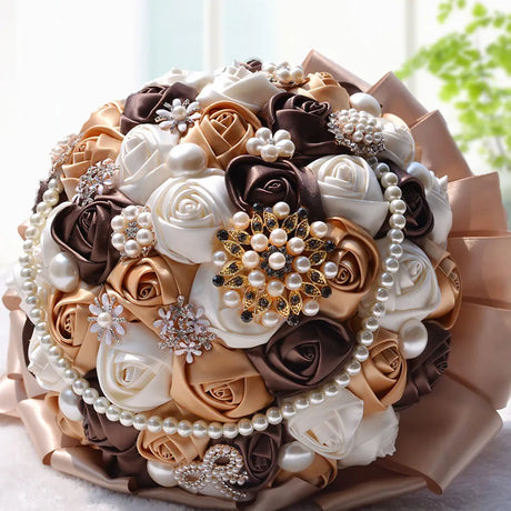 Brown Handmade Bridal Wedding Flowers Bouquet