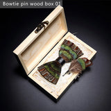 Brown Green Handmade Colorful Brooch Feather Bowtie