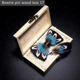 Black Handmade Colorful Brooch Feather Bowtie