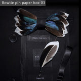 Handmade Colorful Brooch Feather Bowtie
