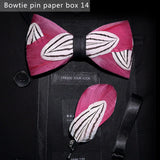 Pink Handmade Colorful Brooch Feather Bowtie
