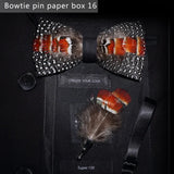 Orange Handmade Colorful Brooch Feather Bowtie