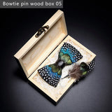 Blue Handmade Colorful Brooch Feather Bowtie